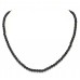 Necklace Strand String Beaded Black Onyx Gem Stone Round Bead Women Gift D781